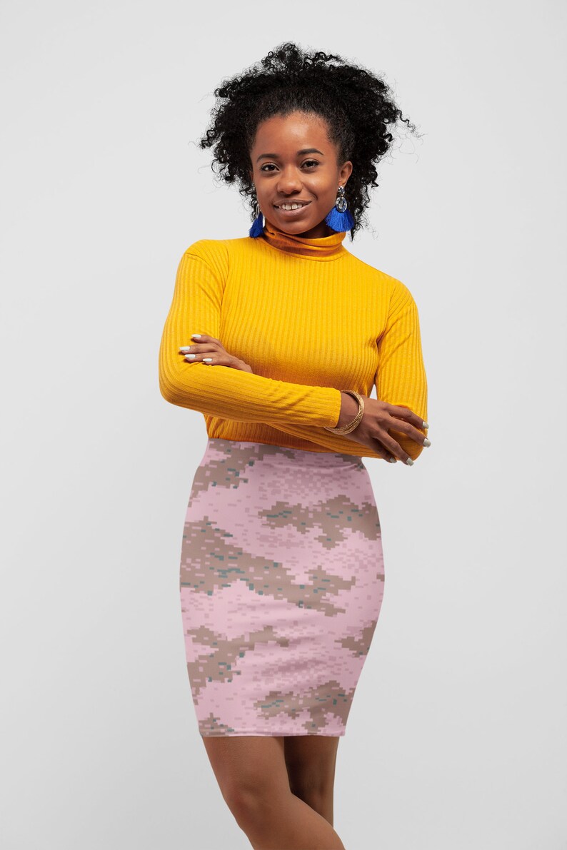 Camouflage Pencil Skirt Handmade Party Skirt Party Skirt Well Fitted Skirt Daily Wear Skirt|Fashionable Mom Gift Futuristic Clothing