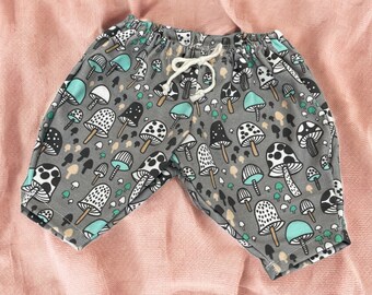 Mushroom organic cotton  sarouel baby/ toddler pants