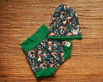 Organic knit cotton Mushroom baby set, 12-18 months
