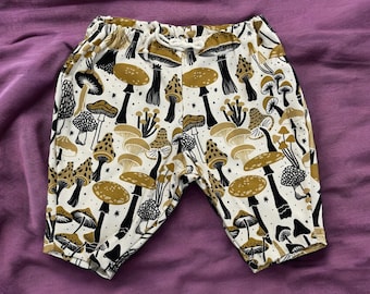 Mushroom organic cotton  sarouel baby/ toddler pants