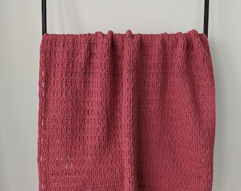 Crocheted blanket, baby blanket, stroller blanket, receiving blanket, pink, rose, newborn photo, photo prop, warm blanket, cozy & soft