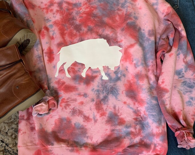 Buffalo Bills Tie Dye Crewneck Sweatshirt, Buffalo Bills Sweatshirt
