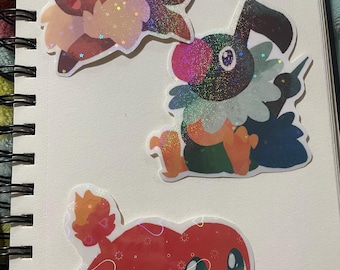 B-Grade Assorted holographic Pokemon stickers