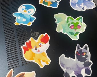 Assortment of Pokemon inspired glossy stickers