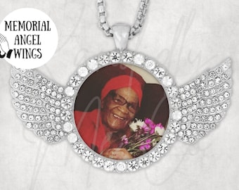 Angel Photo Pendant - Memorial Pendant - Custom Pendant - Family Ornament - Christmas Ornament - Family Gifts