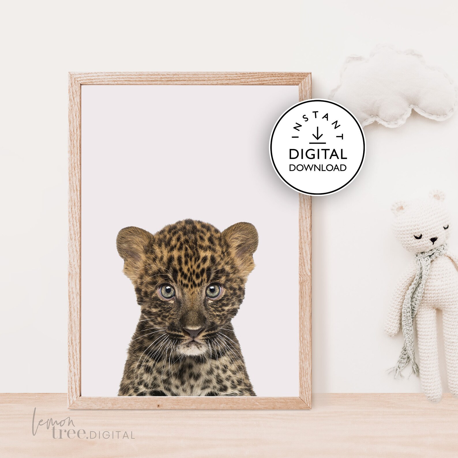 Personalized Baby Leopard Nursery Art Print Instant Download Etsy