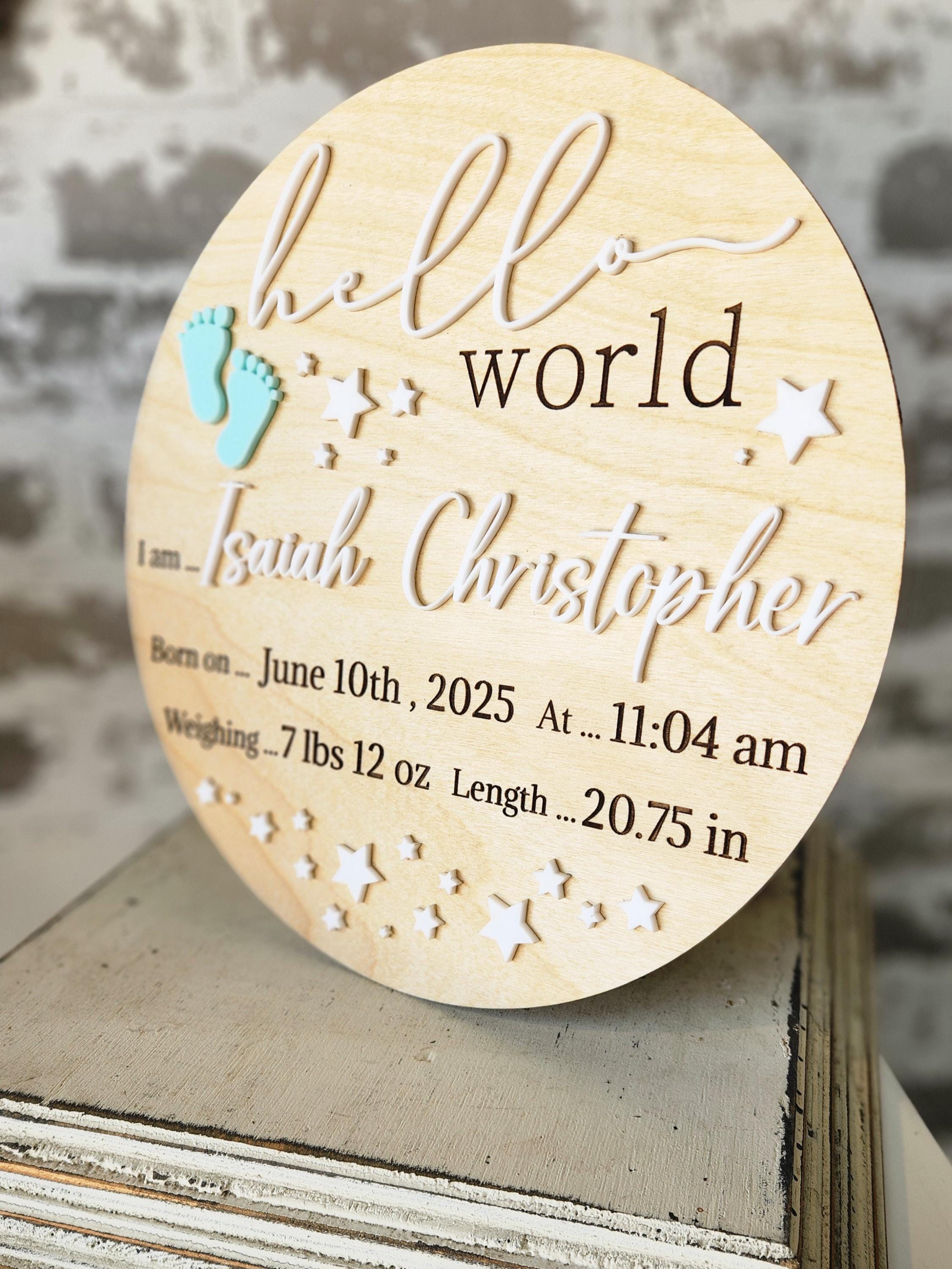 Baby Stats. Sign Square Personalized Baby Birth Stats Sign: Layered Wood Nursery Decor - Etsy