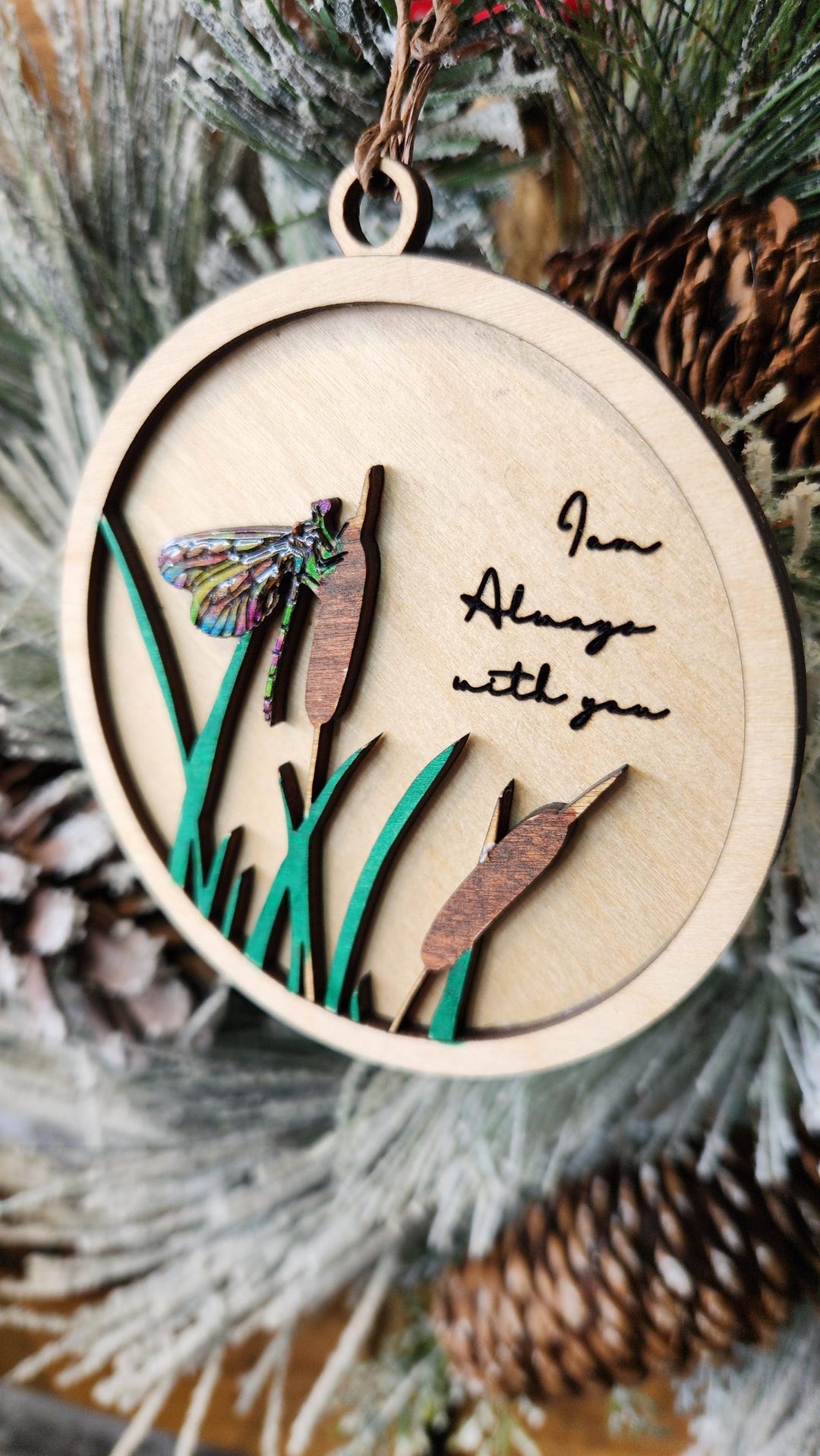 Hand Painted Dragonfly Memory Ornament: Wood Christmas Ornament - Etsy