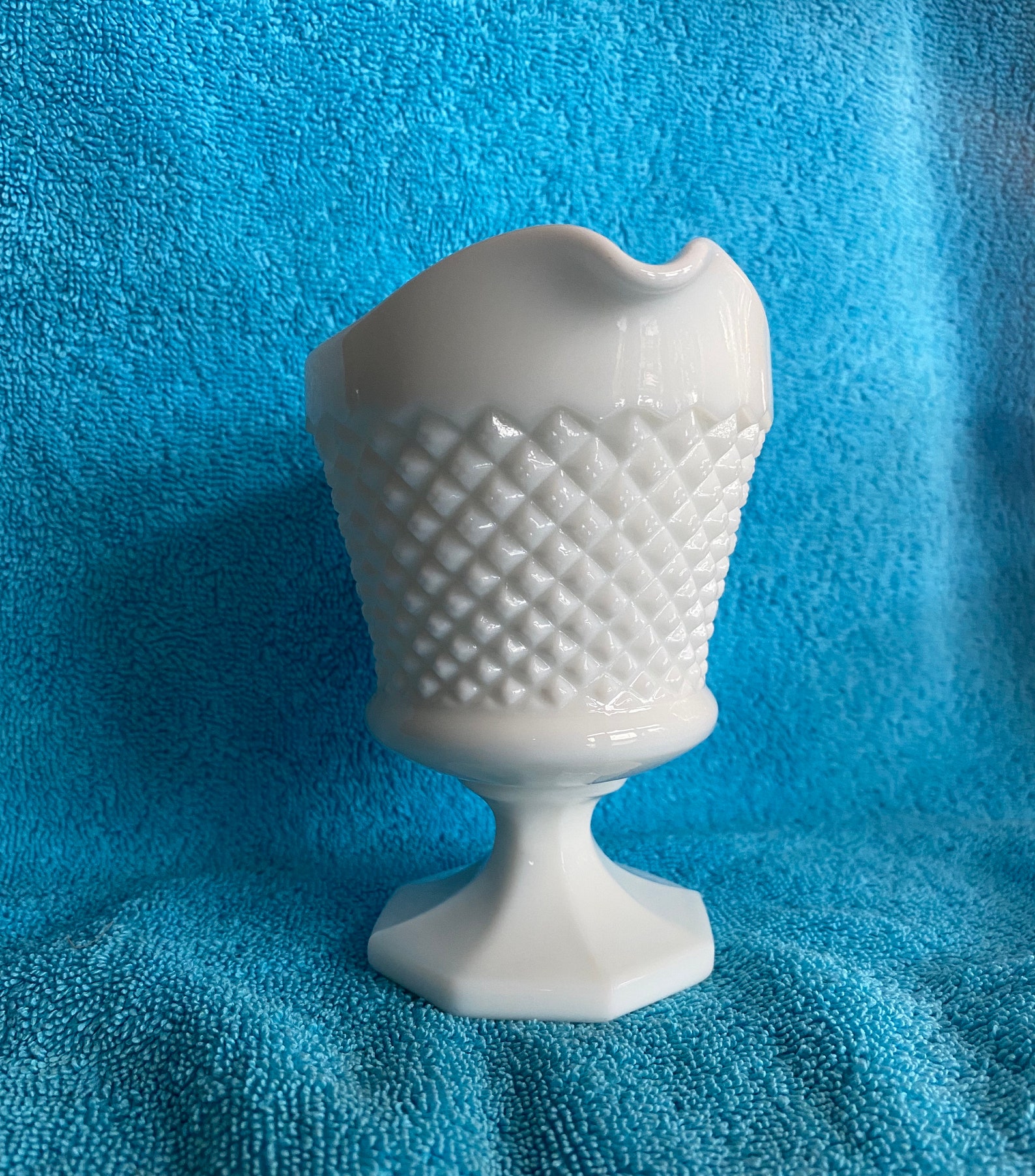 Vintage Hobnail White Milk Glass Creamer Pitcher Etsy