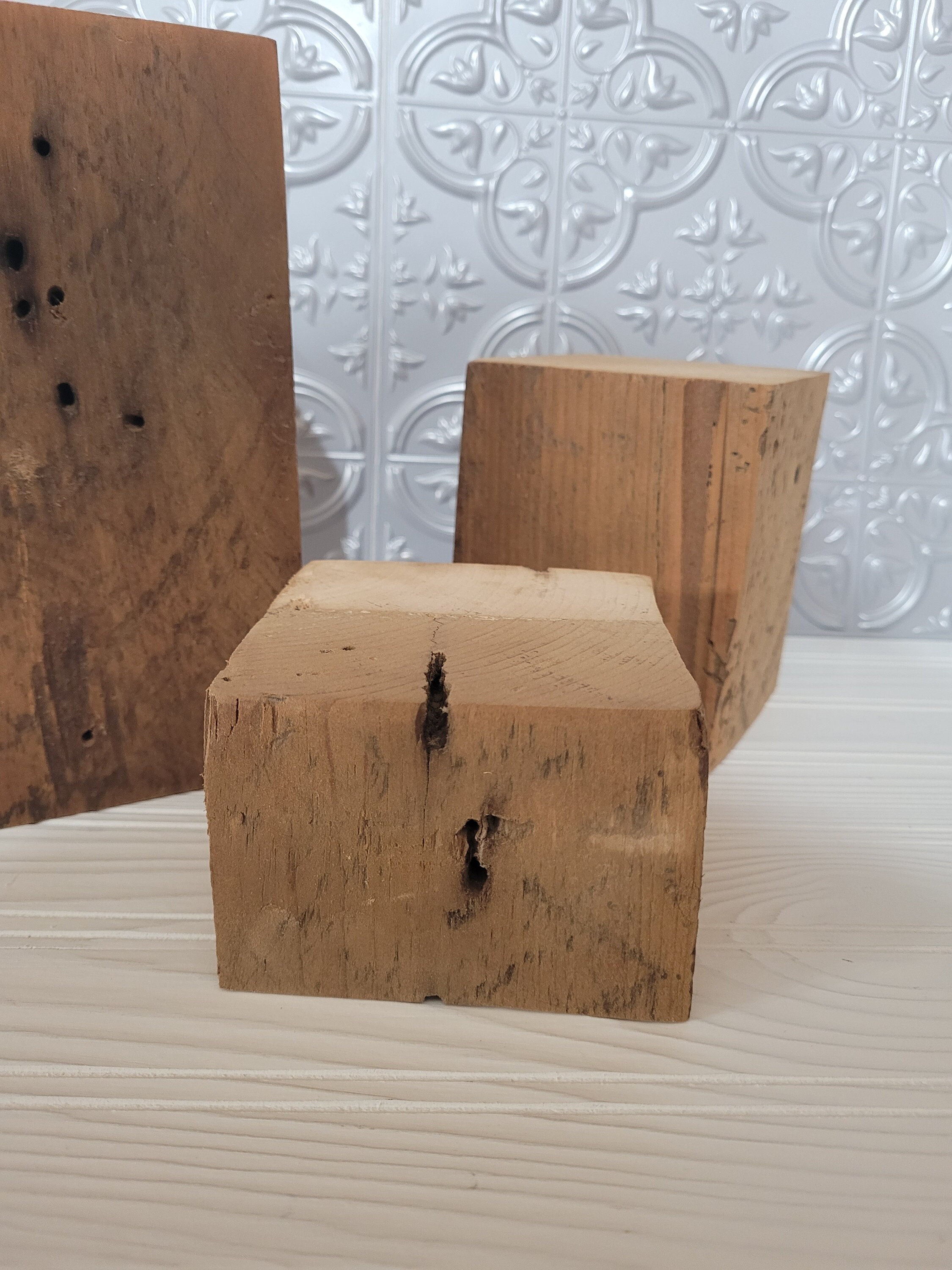 Wood Block Risers, Reclaimed Wood Riser, Farmhouse Decor, Plant Stand ...