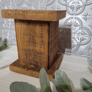 Pedestal Wood Block Risers, Reclaimed Wood Riser, Farmhouse Decor ...