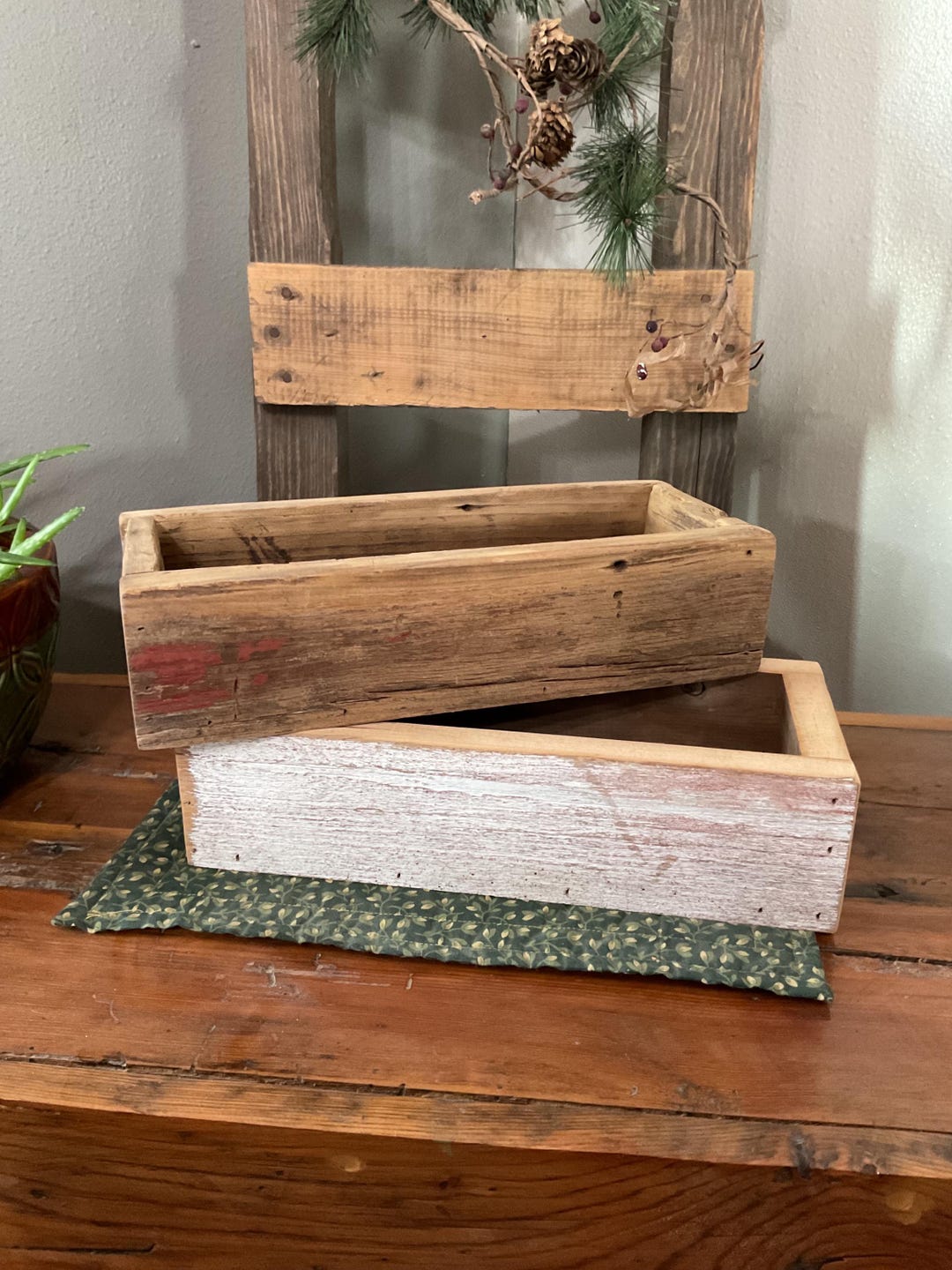 Handmade Reclaimed Barn Wood Planter Box: Rustic Farmhouse Decor, Barn ...