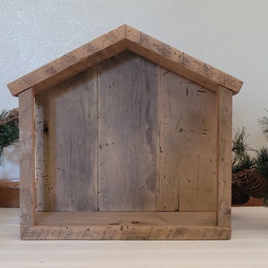 Barn wood stable Nativity Stable, Creche, Manger, Nativity Creche, Creche Stable, Nativity Set, barn, Christmas tree decor, vintage, gifts