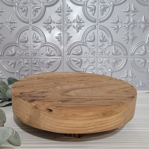Rustic Reclaimed Wood Round Riser: Farmhouse Tabletop Display - Etsy