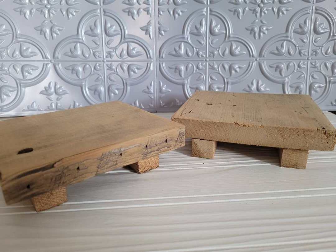 Rustic Wood Riser Set: Mini Barnwood Plant Stands, Farmhouse Decor - Etsy