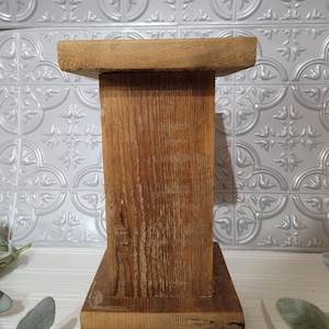 Pedestal Wood Block Risers, Reclaimed Wood Riser, Farmhouse Decor ...