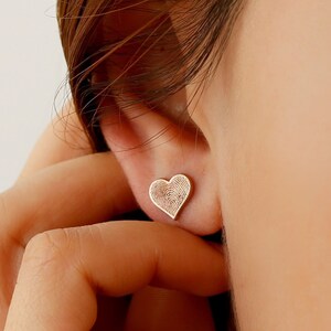 Heart Fingerprint Earrings, Heart Memorial Earring, Fingerprint Earring, Heart earring, Loved Ones Fingerprint Memorial, earring for woman