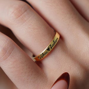 Personalized 925 Sterling Silver Name Ring, Custom Stacking Ring