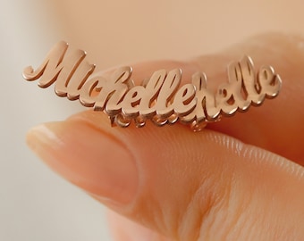 Custom Name Stud Earrings, Sterling Silver Personalized Jewelry