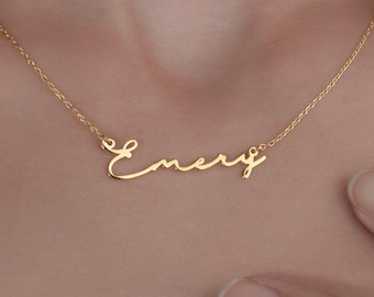Signature Name Necklace 925 Sterling Silver, Personalized Signature Necklace, Custom Name Necklace,  Dainty Name Jewelry,  NN123