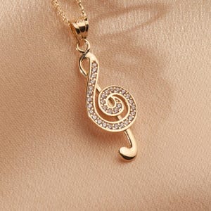 Treble Clef Necklace, Music Jewelry, Gift For Her, Graduation Gift, Music Note Pendant, Music Lover Gift, Minimalist Jewelry, Singer Gift