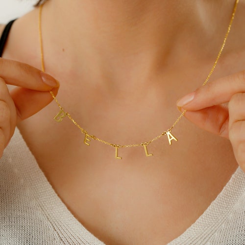 Custom Letter Necklace Custom Name 