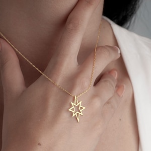 North Star Necklace 925 Sterling Silver, Star necklace Silver, Gold Star Necklace, North Star Sterling Silver jewelry, Necklace for Her