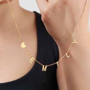 Collar con nombre personalizado, Collar de cumpleaños, Collar con nombre de letra, Collar con nombre personalizado, Regalo de Navidad