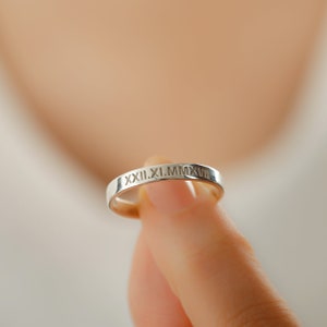 Engraved Rings, Wedding Day Gift, Personalized Rings, Stacking Rings, Gift for Her, Rings for Women, Couple Name Rings, Custom Rings,