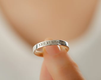 Personalized Ring, Custom Ring, Stack Rings, Personalized Rings For Women, Customized Rings, Mantra Rings, Roman Numeral Rings, Name Rings