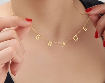 Initial Necklace, Letter Necklace, Gold Necklace, Personalized Name Necklace, Wife Gifts ,Gifts For Mom, Moms Gift, Birthday Gift for her