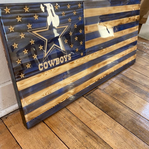 Dallas Cowboys Flag Rustic Wood Flag Football Home Decor - Etsy