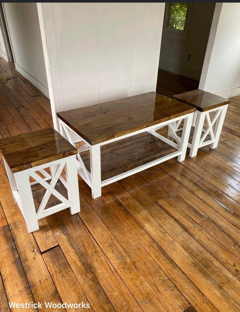 Farmhouse coffee table 2024 and end tables