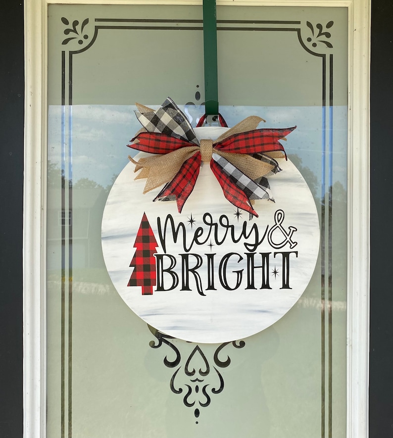 Merry and Bright Wooden Sign