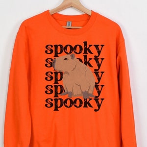 Spooky Capybara Unisex Crewneck Sweatshirt, Halloween Sweatshirt, Funny Capybara Halloween Sweatshirt, Capybara Gift, Funny Capybara Top