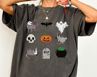 Comfort Colors® Possum Halloween Shirt, Opossum Kürbis Shirt, Opossum Top, Halloween Shirt, lustiges Halloween Shirt, Trashcore Shirt
