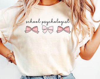 Comfort Colors® School Psychologist Coquette Shirt, Gift For School Psychologist, Registered Psychologist T-Shirt, School Counselor Tshirt