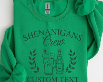 Sudadera personalizada de Shenanigans Crew, sudadera personalizada para el día de San Patricio, camiseta personalizada para el Pub Crawl del día de San Patricio, sudadera para grupo familiar