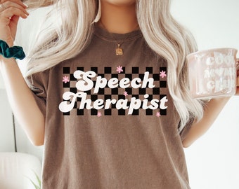 Comfort Colors® Speech Therapy Shirt, SLP Shirt, SLPA Shirt, Speech Pathology Shirts, Gift for Speech Therapist, Speech T-Shirt, Floral Tee