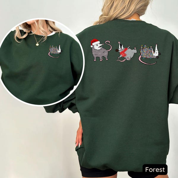 Sudadera navideña con zarigüeya graciosa, Camiseta navideña graciosa, Sudadera navideña con zarigüeya, Regalo de zarigüeya, Camiseta con meme, Camiseta festiva pero sobreestimulada