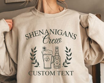Sudadera personalizada de Shenanigans Crew, sudadera personalizada para el día de San Patricio, camiseta personalizada para el Pub Crawl del día de San Patricio, sudadera para grupo familiar