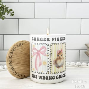 Custom Cancer Gift, 10oz Candle, Breast Cancer, Cancer Survivor Gift, Chemo Care Package, Funny Candle, Cheer Up Gift, Cancer Sucks