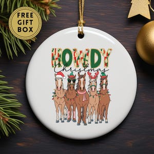 Howdy Christmas Horse Ornament, Western Christmas Ornament, Cowboy Cowgirl Christmas Ornament, Horse Lover Gift, Country Christmas Decor
