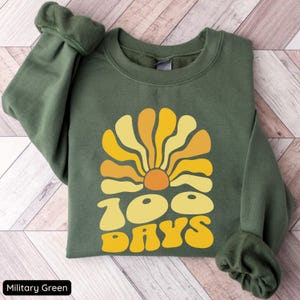 Felpa 100 giorni di scuola, felpa insegnante Groovy Sun, maglietta per la celebrazione del 100° giorno di scuola, felpa scolastica, regalo per insegnante