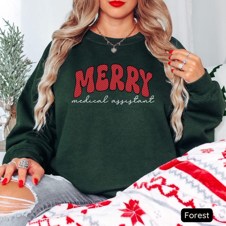 Merry Medical Assistant Christmas Sweatshirt, Gift for Employee