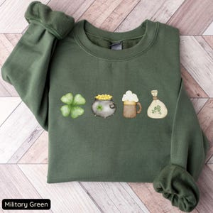 St Patrick's Day Sweatshirt, Shamrock Sweatshirt, Cute St. Patrick's Day Crewneck, Lucky Shirt, Four Leaf Clover Top, St. Patty's Day Shirt