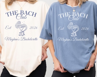 Comfort Colors® Bach Club Shirt, Custom Mermaid Bachelorette Shirts, Last Splash Beach Bachelorette, Mermaid Coastal Bridal Party Shirts