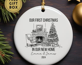 New Home Ornament, Personalized New Home Christmas Ornament, Gift for New Home Owners, Realtor Gift, First House Ornament, Our First Home