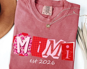 Comfort Colors® Mimi Shirt, Mimi Tee, Trendy Mimi Tshirt, Womens Mimi Gift, Pregnancy Reveal Gift for New Mimi, Gift for Her