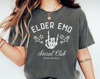 Comfort Colors® Elder Emo Shirt, Comfort Colors Emo Shirt, Emo Clothing, It Was Never A Phase, Emo Forever Shirt, Oversized Goth Emo Tee
